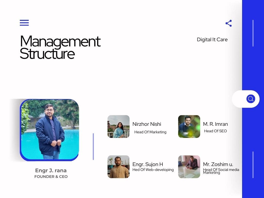 managment structure of digital it care.